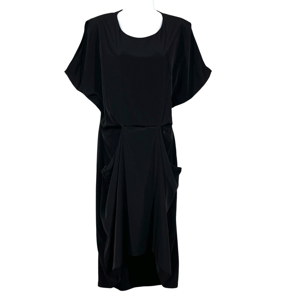 AllSaints Zoe Yunao Dress Size 6 Black Dolman Sleeve Blouson‎ Pocket Shift